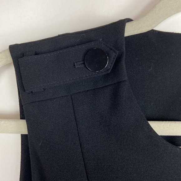 Calvin Klein Sleeveless Black with White Hem Fitted Midi Cocktail Sheath Dress - Picture 4 of 15